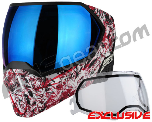 Empire EVS Paintball Mask - Nightmare Red w/ Blue Mirror & Clear Lenses