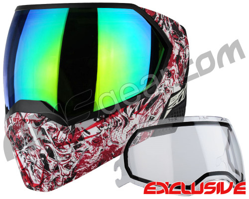 Empire EVS Paintball Mask - Nightmare Red w/ Green Mirror & Clear Lenses