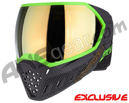Empire EVS Paintball Mask - SE Weave Lime w/ Gold Mirror Lens