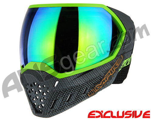 Empire EVS Paintball Mask - SE Weave Lime w/ Green Mirror Lens