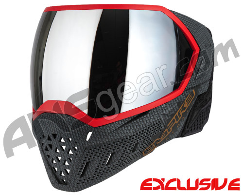 Empire EVS Paintball Mask - SE Weave Red w/ Silver Mirror Lens