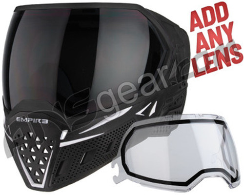 Empire EVS Paintball Mask - Black/White w/ Ninja & Clear Lenses + Additional Lens Of Your Choice!