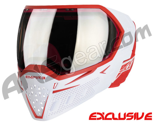 Empire EVS Paintball Mask - White/Red w/ HD Black Chrome Lens