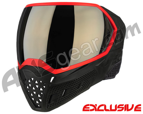 Empire EVS Paintball Mask - Stealth/Red w/ Black Chrome Mirror Lens