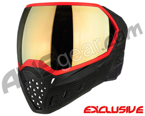 Empire EVS Paintball Mask - Stealth/Red w/ Gold Mirror Lens