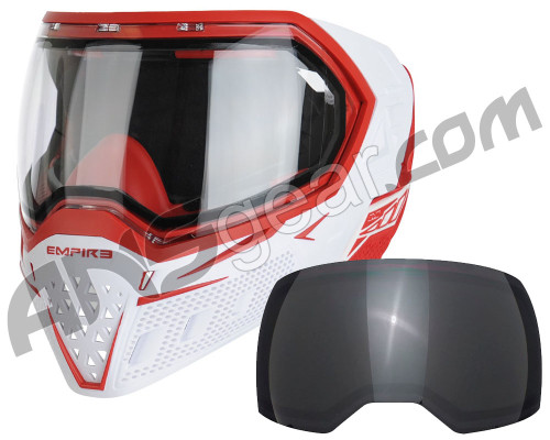 Empire EVS Paintball Mask w/ FREE Additional Smoke Lens - White/Red