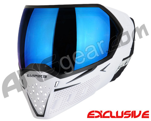 Empire EVS Paintball Mask - White/Black w/ Blue Mirror Lens