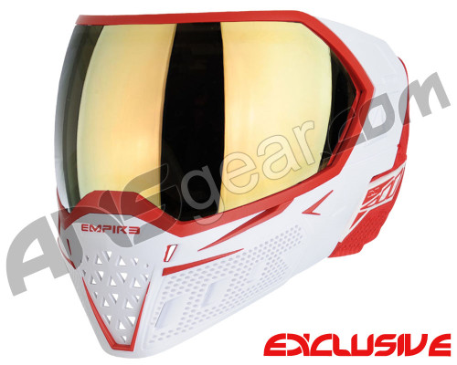 Empire EVS Paintball Mask - White/Red w/ Gold Mirror Lens