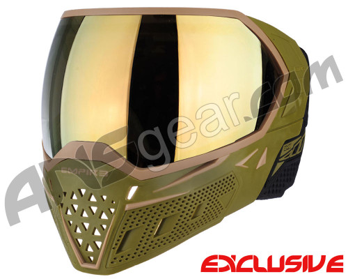 Empire EVS Paintball Mask - Olive/Tan w/ Gold Mirror Lens