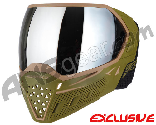 Empire EVS Paintball Mask - Olive/Tan w/ Silver Mirror Lens