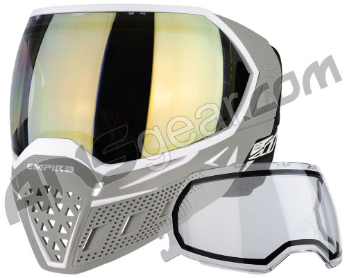 Empire EVS Paintball Mask - White/Grey w/ HD Gold & Clear Lenses