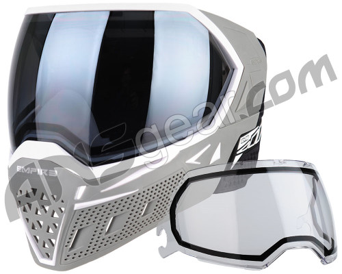 Empire EVS Paintball Mask - White/Grey w/ Silver Fade & Clear Lenses