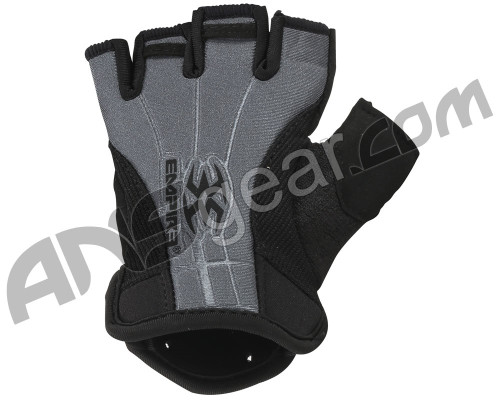 Empire Soft Back Fingerless Paintball Gloves - Black/Grey