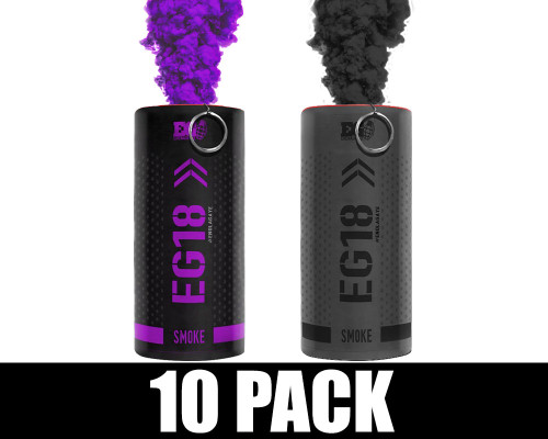 Enola Gaye EG18 Smoke Grenade 10 Pack - Ultra Violet (Purple/Black)