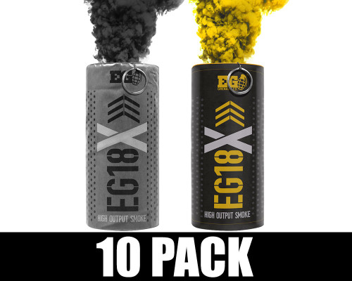 Enola Gaye EG18X Military Smoke Grenade 10 Pack - Bumble Bee (Black/Yellow)