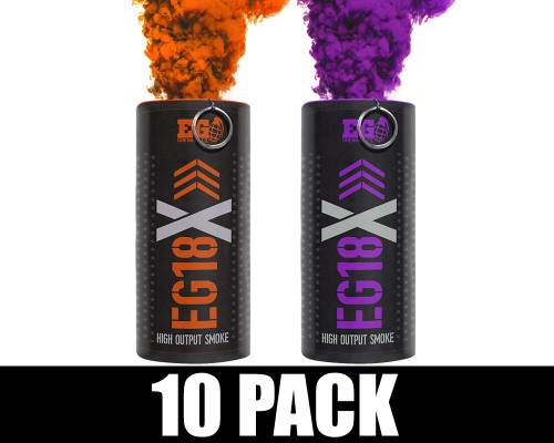 Enola Gaye EG18X Military Smoke Grenade 10 Pack - Phoenix Basketball (Orange/Purple)