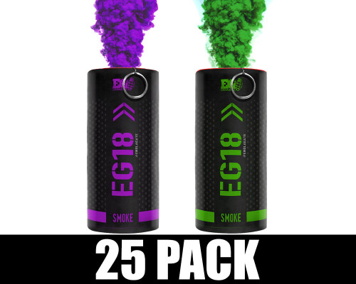 Enola Gaye EG18 Smoke Grenade 25 Pack - Joker (Green/Purple)