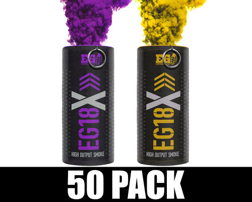 Enola Gaye EG18X Military Smoke Grenade 50 Pack - Los Angeles Basketball (Purple/Yellow)