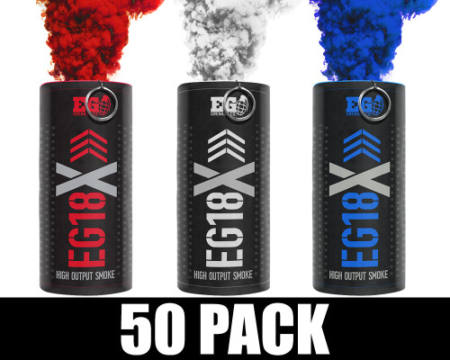 Enola Gaye EG18X Military Smoke Grenade 50 Pack - Murica (Blue/Red/White)