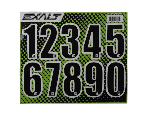 Exalt Loader Number Sticker Sheet - Black