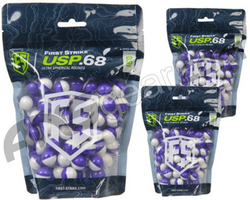 Tiberius Arms First Strike Ultra-Sphere Projectiles (USP) 450 Count - Purple/Clear Shell - White Powder Fill
