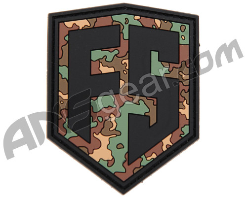 First Strike Rubber Velcro Patch - Shield - Woodland
