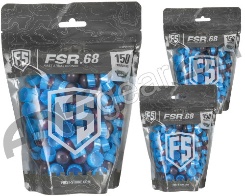 Tiberius Arms First Strike Paintballs 450 Count - Smoke/Blue Shell - Pink Fill
