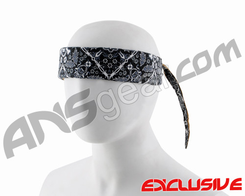 Full Clip Headband - Black Skull Bandana