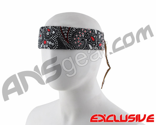 Full Clip Headband - Paisley Black & Red