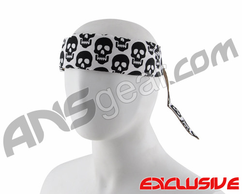 Full Clip Headband - Skull Head White