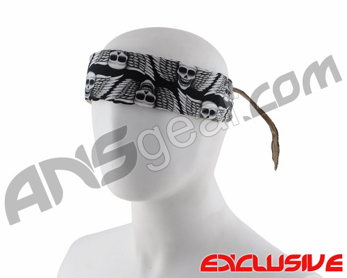 Full Clip Headband - Skull Wings White