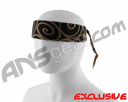 Full Clip Headband - Swirls Gold on Black