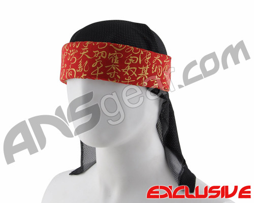 Full Clip Headband w/ Netting - Kanji XL Red