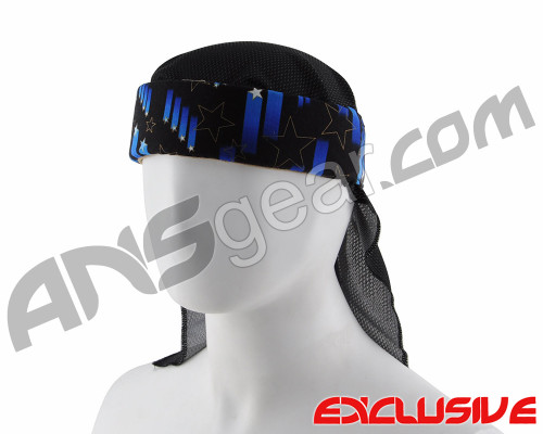 Full Clip Headband w/ Netting - Stars N' Bars Blue