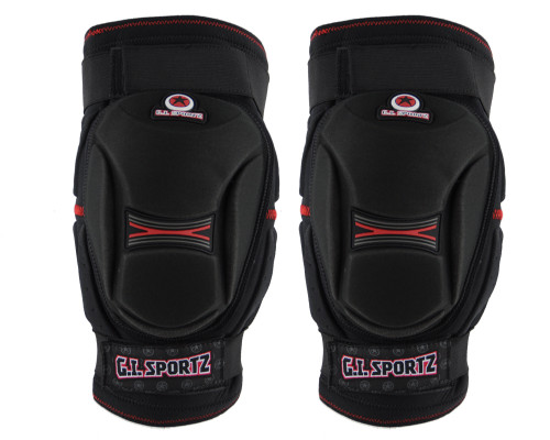 GI Sportz Paintball Knee Pads - Black/Red