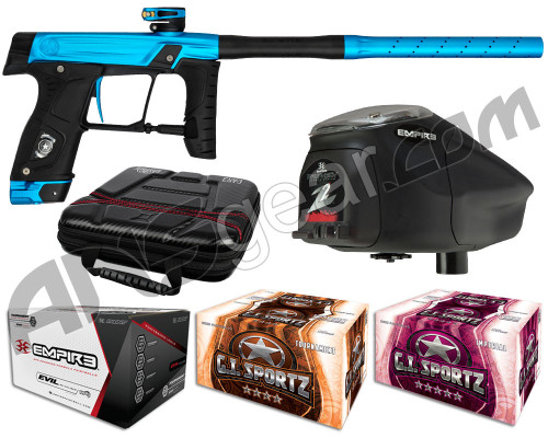 GI Sportz Stealth Paintball Gun w/ Empire Prophecy Z2 Loader & 1 Case Of Tournament Paint - Blue/Black