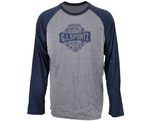 GI Sportz Retro Fusion Long Sleeve T-Shirt - Grey/Navy