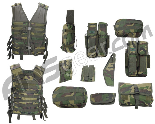 Gen X Global Lightweight Modular Paintball Vest - Woodland Camo