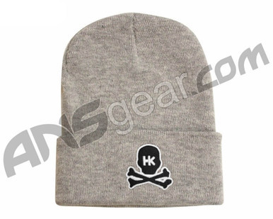 HK Army Skull Beanie - Grey/Black Stitch