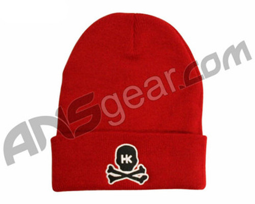 HK Army Skull Beanie - Red/Black Stitch