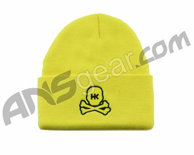 HK Army Skull Beanie - Yellow/Black Stitch