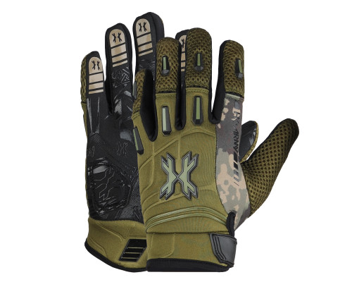 HK Army FULL FINGER Hardline Paintball Gloves - Olive HSTL Camo