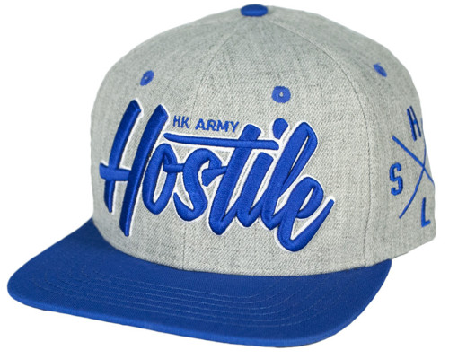 HK Army Snap Back Swoop Hat - Grey/Blue