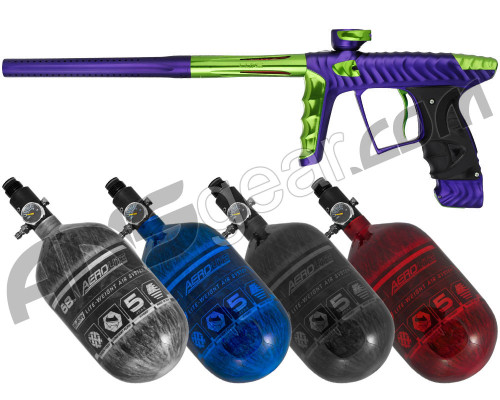 HK Army Luxe X Paintball Gun w/ FREE Aerolite 68/4500 Tank w/ Std Reg - Dust Purple/Neon Green