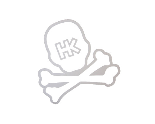 HK Army Giant 15 Inch Skull Car Sticker - Grey