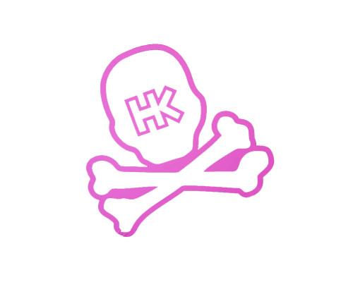 HK Army Giant 15 Inch Skull Car Sticker - Pink