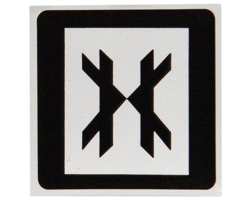HK Army Square Sticker - Black/White
