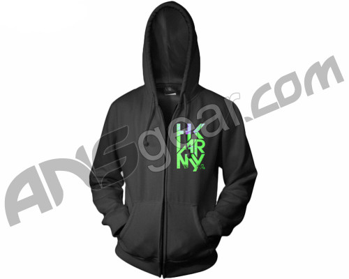 HK Army Dusk Zip-Up Hooded Sweatshirt - Black/Green/Pink