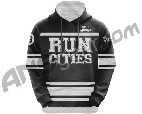 HK Army Run Cities Pull Over Hooded Sweatshirt - Black