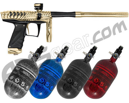 HK Army VCOM Ripper Paintball Gun w/ FREE Aerolite 68/4500 Tank w/ Std Reg - Gold/Black